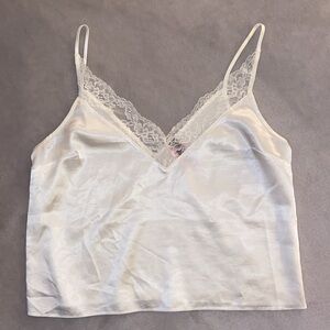 La SENZA Vintage Satin Tank w/ Lace